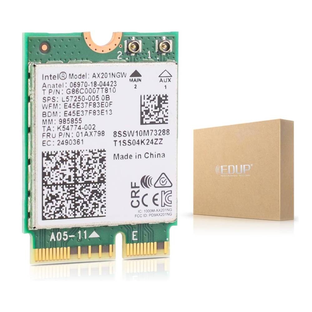 INTEL AX201NGW TARJETA INALÁMBRICA WI-FI 6 M.2: CNVIO2, BLUETOOTH 5.2, 2400MBPS 2.4 GHZ 5 GHZ ADAPTADOR DE RED PARA PORTÁTIL COMPATIBLE CON WINDOWS 10/11