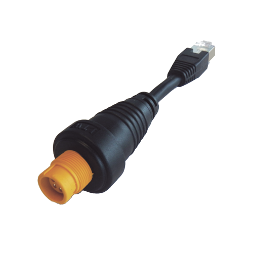 SIMRAD 000-11246-001 Adaptador Ethernet RJ45, Conector Redondo Amarillo, Compatible con NSO evo2 y Zeus2