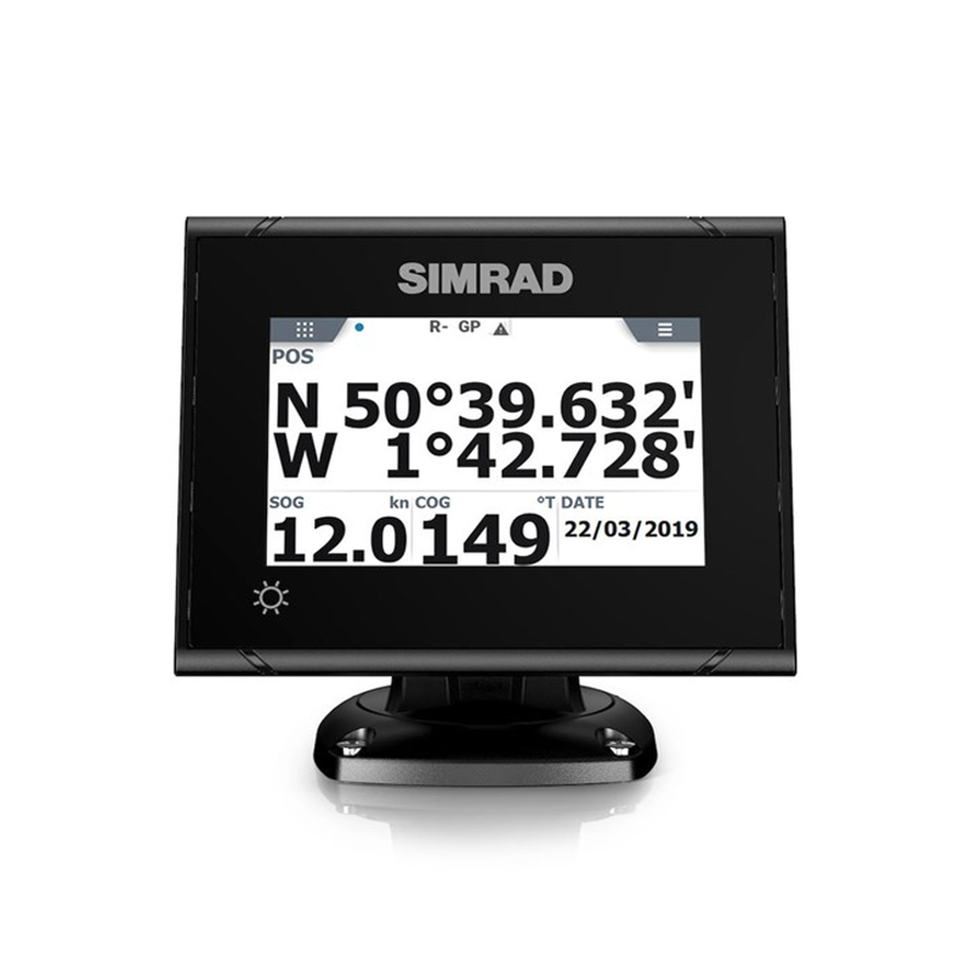 SIMRAD 000-14129-001 Sistema GPS Simrad P2005 con Antena GS70, Pantalla Táctil a Color 5 Pulgadas, GPS + GLONASS, Navegador y Brújula GPS, Compatible con Radar, ECDIS y Autopiloto, Conexión Directa con Antena, Escalable con MX Junction Box
