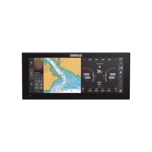 SIMRAD 000-16215-001 Pantalla Ultrawide NSX ULTRAWIDE de 12 pulgadas, Pantalla SolarMAX™ IPS HD, Integración con Mercury® y CZone®, Sonar Active Imaging™, Compatibilidad con C-MAP® X-Gen Charts, NMEA 2000®, Ethernet y USB