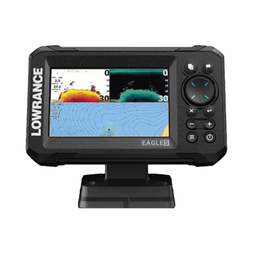 LOWRANCE 000-16310-001 Eagle-5 ecosonda en pantalla horizontal IPS de 5 pulgadas, incluye transductor skimmer 50/200 kHz