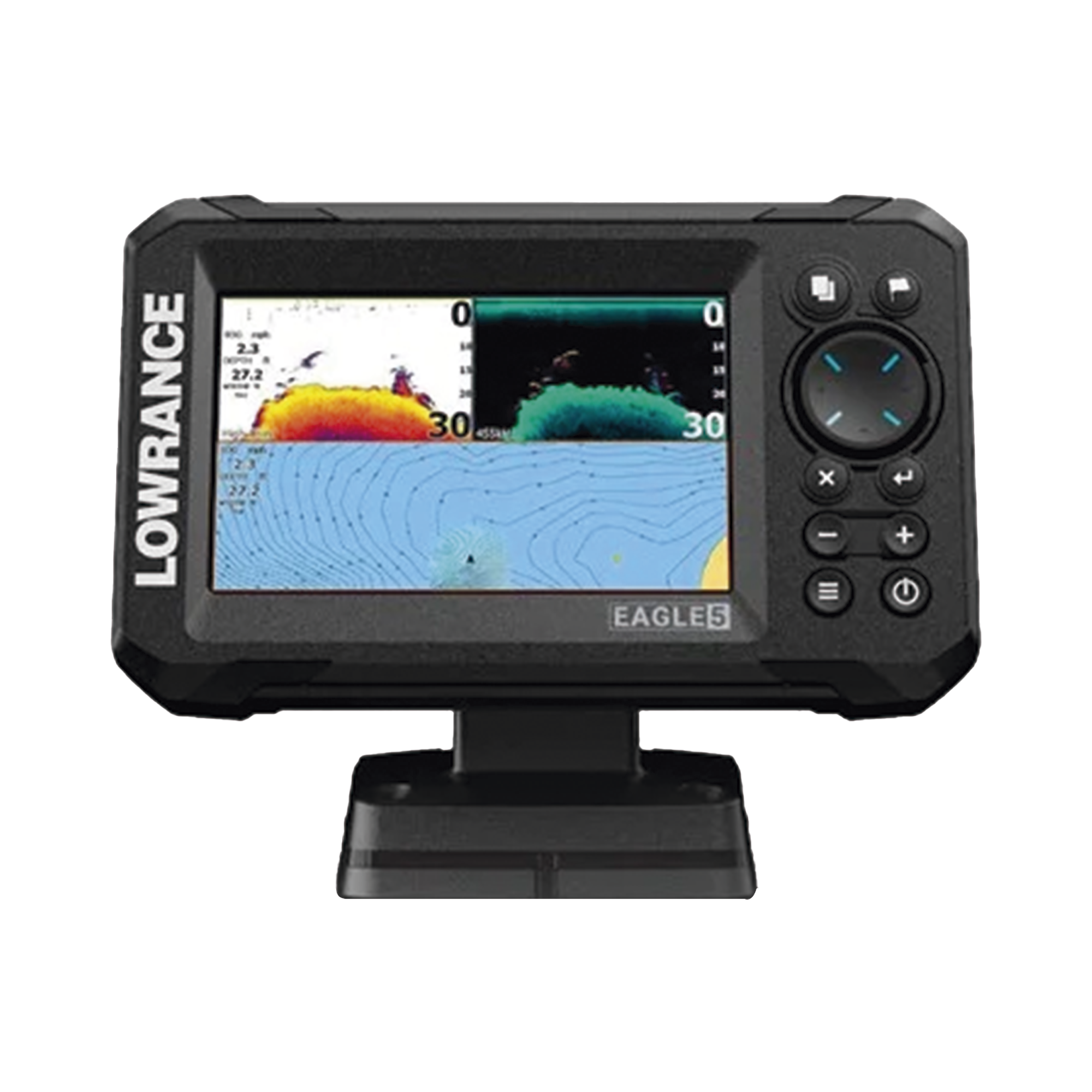 LOWRANCE 000-16310-001 Eagle-5 ecosonda en pantalla horizontal IPS de 5 pulgadas, incluye transductor skimmer 50/200 kHz
