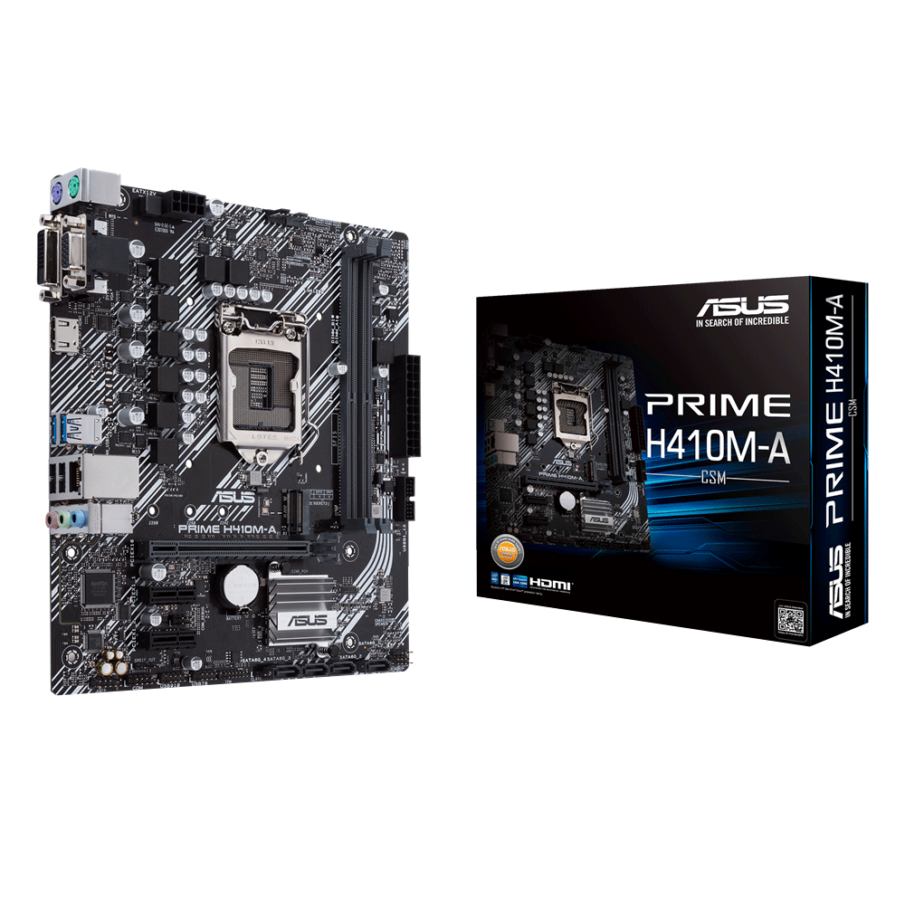 Tarjeta Madre Asus PRIME H410M-A/CSM Socket LGA1200 Intel H410 Micro-ATX, DDR4, Intel Core 10th Generación
