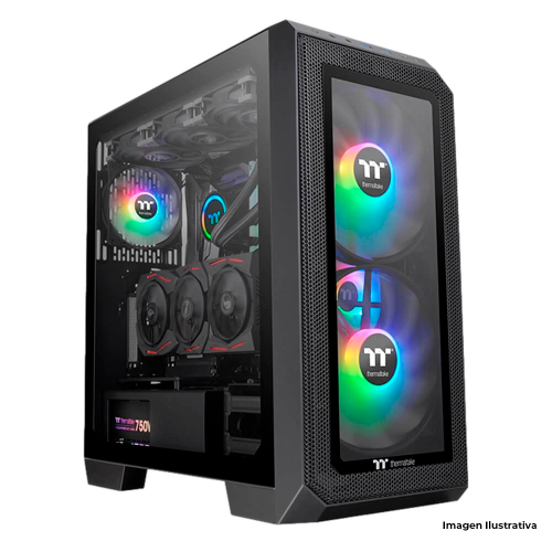 Gabinete Thermaltake View 300 MX, Midi-Tower, ATX/E-ATX/Micro ATX/Mini-ITX, Cristal Templado, USB 3.0, Sin Fuente, 3 Ventiladores Instalados ARGB, Negro, CA-1P6-00M1WN-00