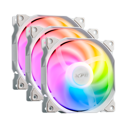 Kit 3 Ventiladores Ventilador XPG Vento 120 ARGB PWM, 3x120mm, 300~1,850RPM, Blanco, VENTO120ARGBPWM3C-WHCWW