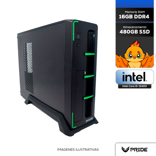 PC PRIDE PBA BACK TO SCHOOL, INTEL CORE I5 12400, 480GB SSD, 16GB RAM, INCLUYE WIFI