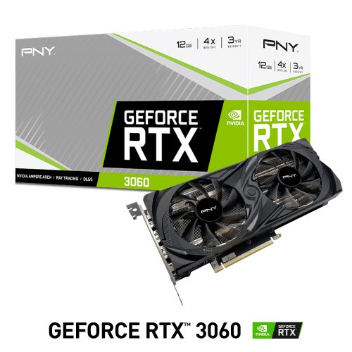 Tarjeta de Video Nvidia GeForce RTX 3060, PNY Dual Fan, VCG306012DFMPB, 3 AÑOS DE GARANTIA NACIONAL
