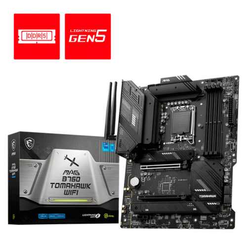 Tarjeta Madre MSI ATX MAG B760 TOMAHAWK, WIFI, Socket LGA1700, Intel B760, HDMI, Up To 192GB DDR5, B760 TOMAHAWK WIFI/ NAVIDAD