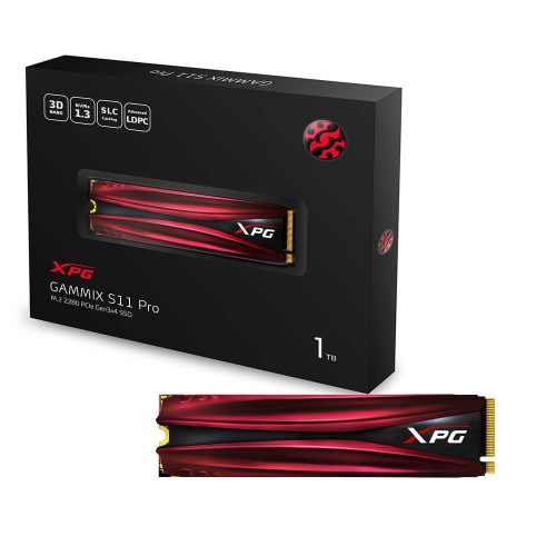 Unidad de estado solido SSD M.2 Nvme 1TB Adata XPG Gammix S11 Pro Lectura 3500MB/s Escritura 3000MB/s AGAMMIXS11P-1TT-C /MAX. 1 X CLIENTE