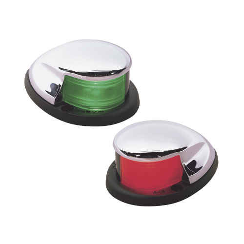 PERKO 0228-DP0-CHR Set de Luces Laterales de Montaje Horizontal con Carcasa Cromada para Embarcaciones a Motor de Menos de 20 Metros