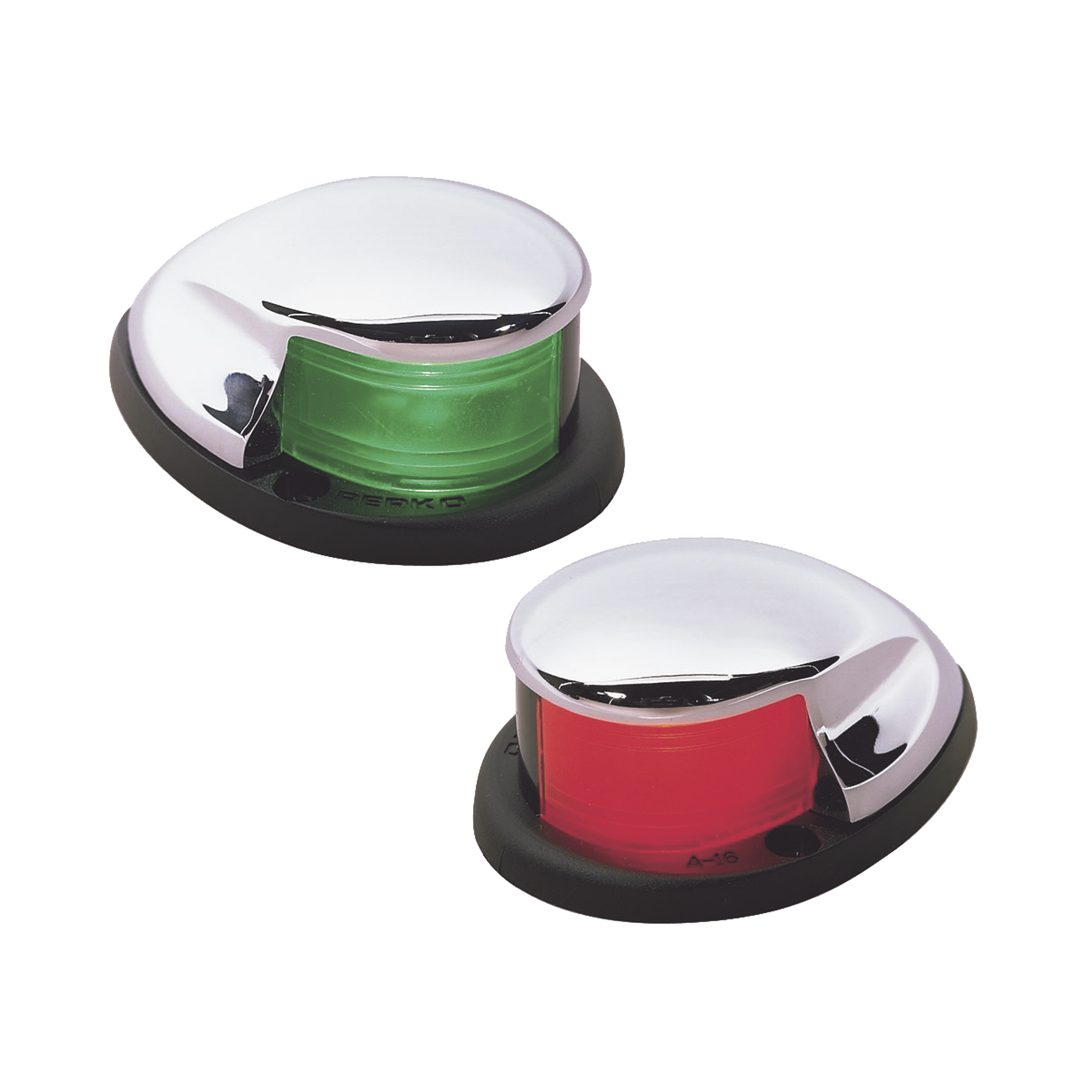 PERKO 0228-DP0-CHR Set de Luces Laterales de Montaje Horizontal con Carcasa Cromada para Embarcaciones a Motor de Menos de 20 Metros