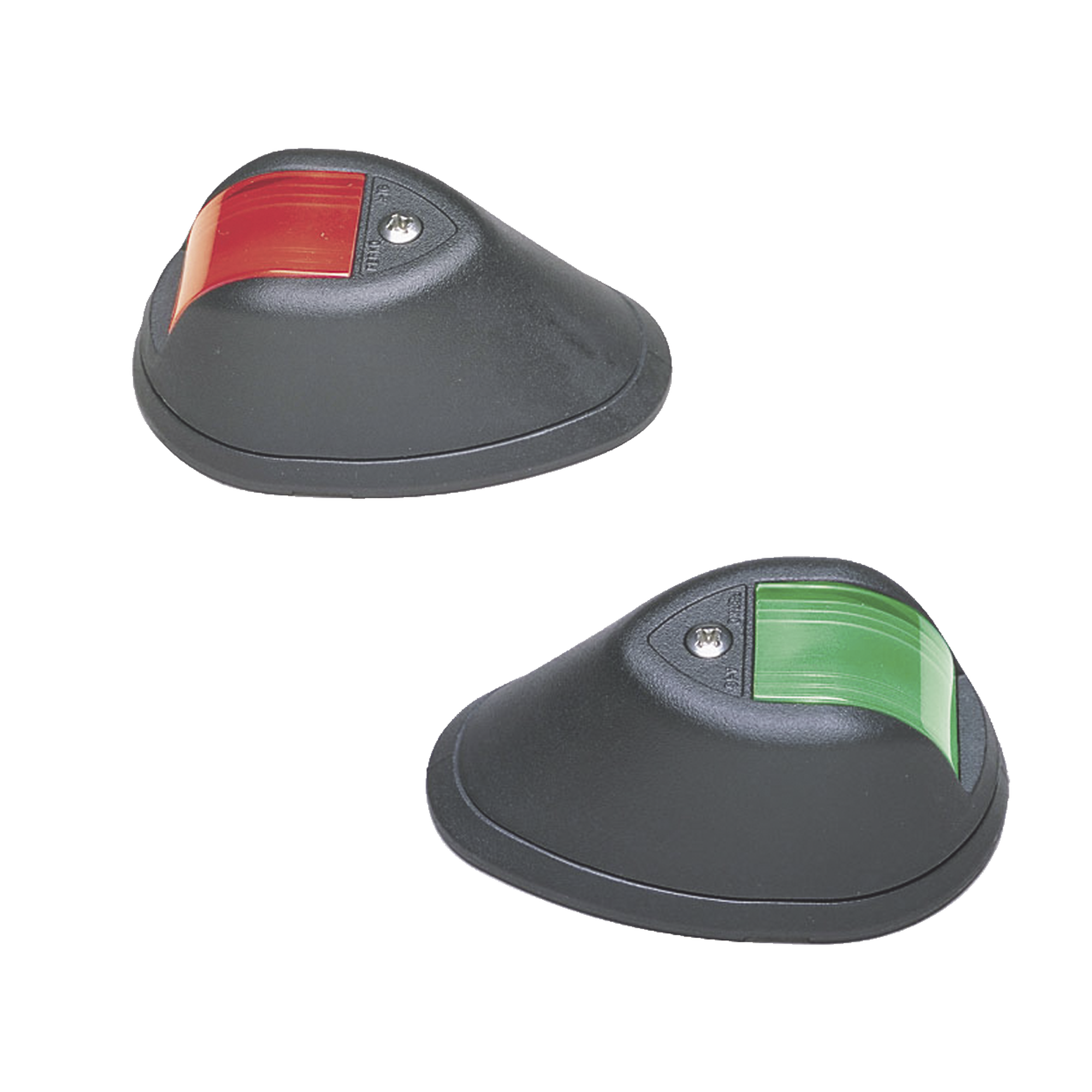 PERKO 0254-B00-DP1 Set de Luces de Navegación Verticales Rojo, Verde con Carcasa en Color Negro para Embarcaciones a Motor de Menos de 20 Metros