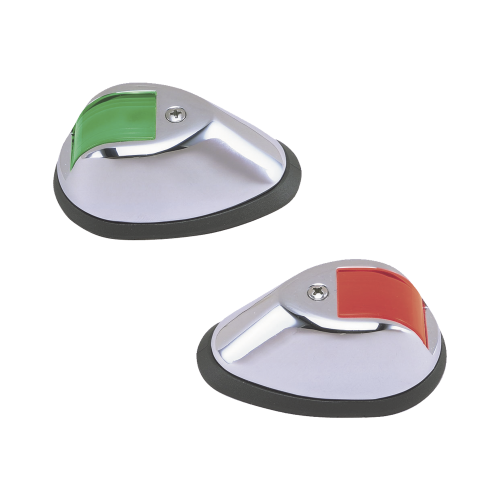 PERKO 0254-M00-DP1 Set de Luces de Navegación Verticales en Carcasa Cromada en Color Rojo/Verde para Embarcaciones a Motor de Hasta 20 Metros