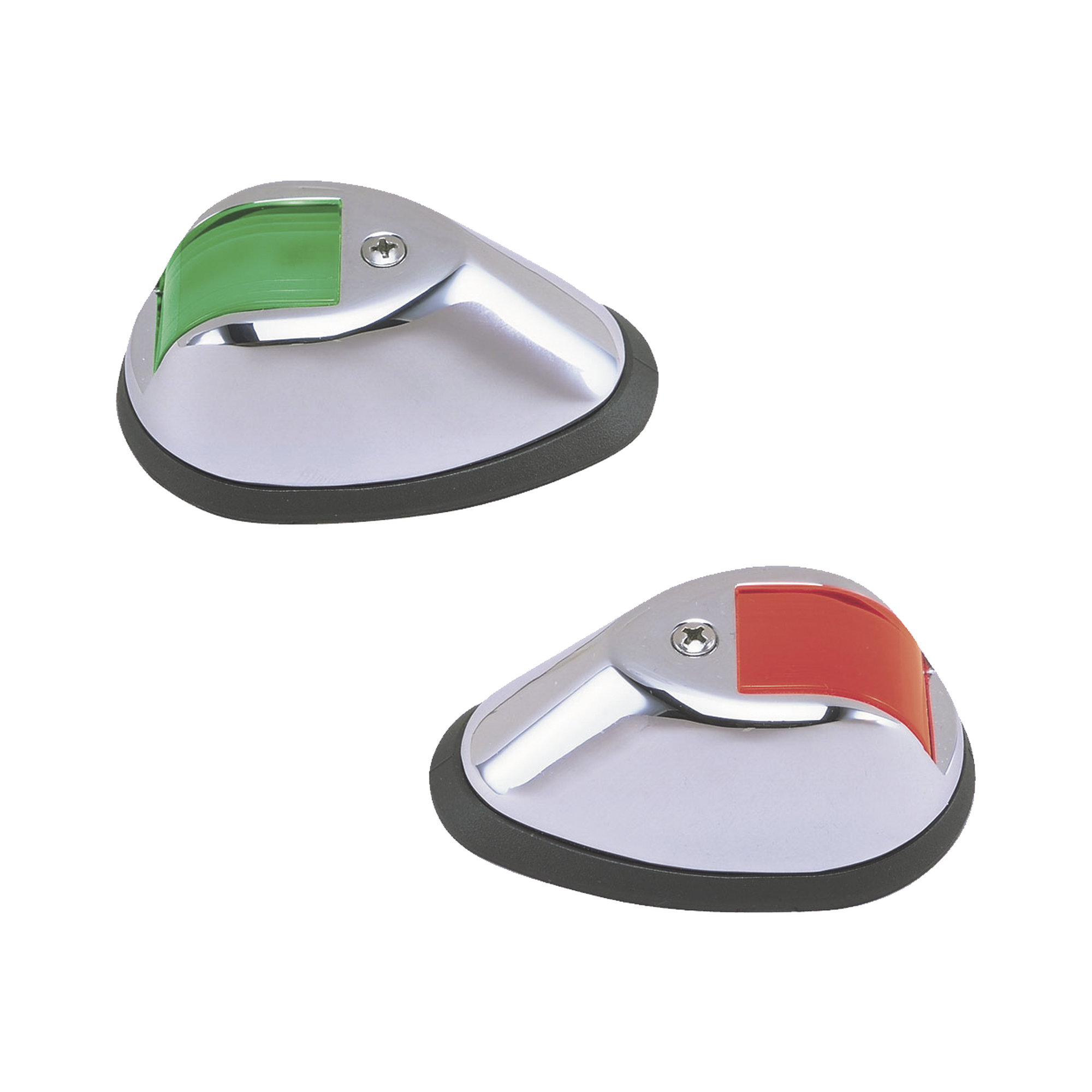 PERKO 0254-M00-DP1 Set de Luces de Navegación Verticales en Carcasa Cromada en Color Rojo/Verde para Embarcaciones a Motor de Hasta 20 Metros