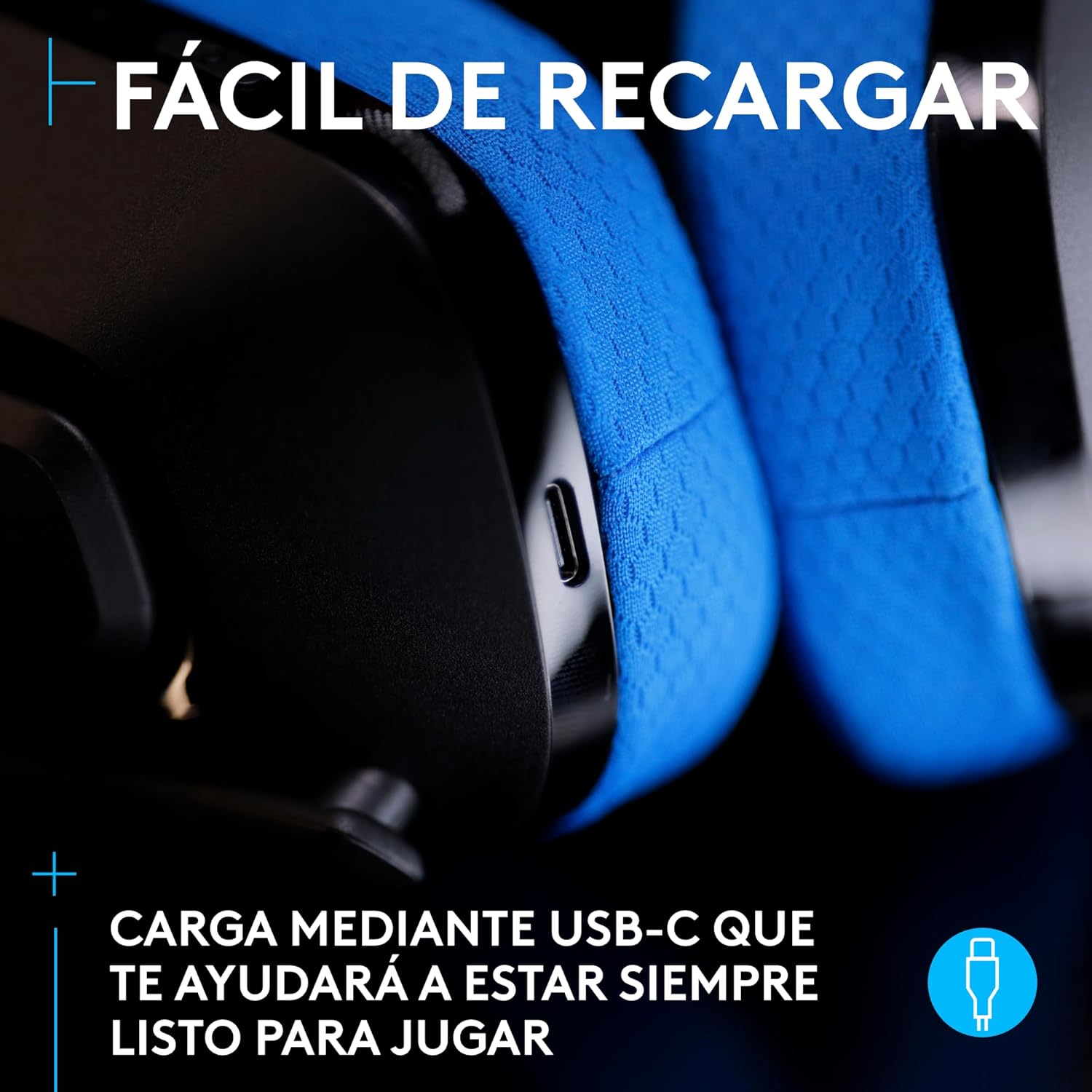 Diadema Gamer Logitech G535 Lightspeed Wireless, Microfono, Azul, 939-002218/ NAVIDAD - Image 6