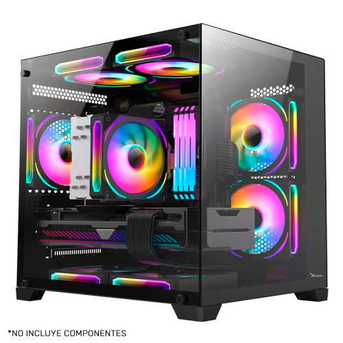 Gabinete XZEAL CX12, Micro-ATX/Mini-ITX, USB 3.0, Sin Fuente, 3 Ventiladores Instalados, Negro, XZGAMC2B