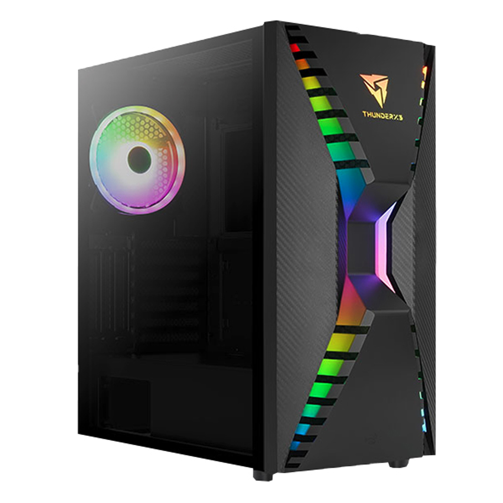 Gabinete Aerocool Thunder x3 Cronus G-BK, Negro, Cristal Templado, ATX, USB 3.0, HD Audio - CRONUS-G-BK-V1-ACCM-PB23013