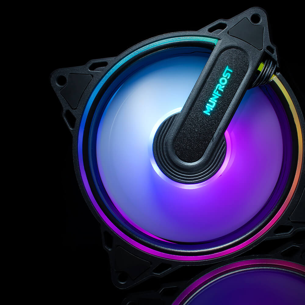 Kit de 3 ventiladores Munfrost HE-LIX, Compatible con Aura Sync etc., ARGB, Controlador incluido, anti-vibraciones, OFFMUNFROST - Image 3