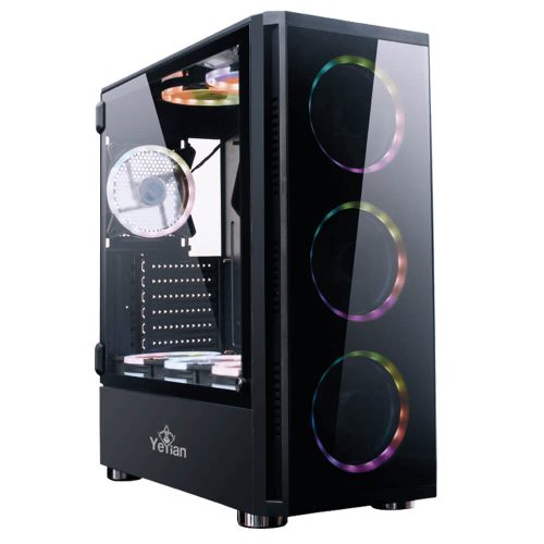 Gabinete Yeyian Shadow 2200 RGB, ATX, Cristal Templado, Sin Fuente - Incluye 3 Ventiladores RGB 120mm Frontal, YGS-68808