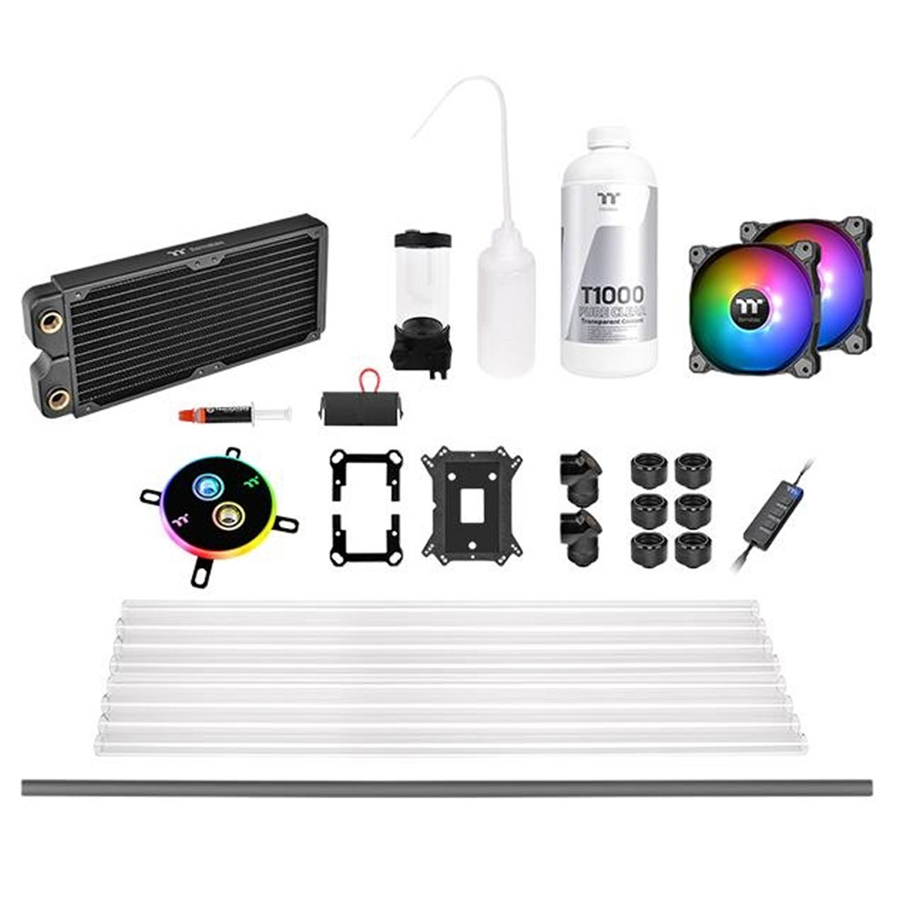 Kit de Refrigeración liquida Personalizada Thermaltake Pacific C240 DDC, Rigida, 240mm, Incluye Bloque, Bomba/ Depósito, Radiador 240mm, Conectores y Tubo Rigido, CL-W242-CU12SW-A