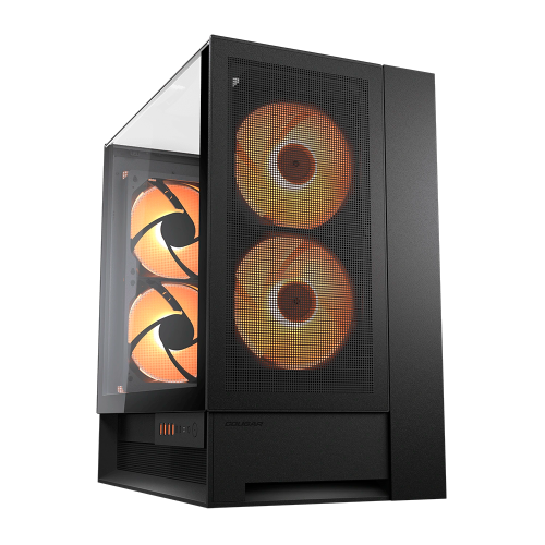 Gabinete Cougar OMNYX, RGB, Cristal Templado, Midi-Tower, Mini-ITX/Micro-ATX/ATX, USB 3.0/2.0, Sin Fuente, 4 Ventiladores Instalados, Negro, 382WA30.0001