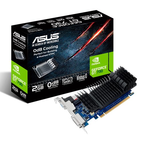 Tarjeta de Video Nvidia GeForce GT 730 2GB GDDR5, Asus, DVI, HDMI, VGA, GT730-SL-2GD5-BRK