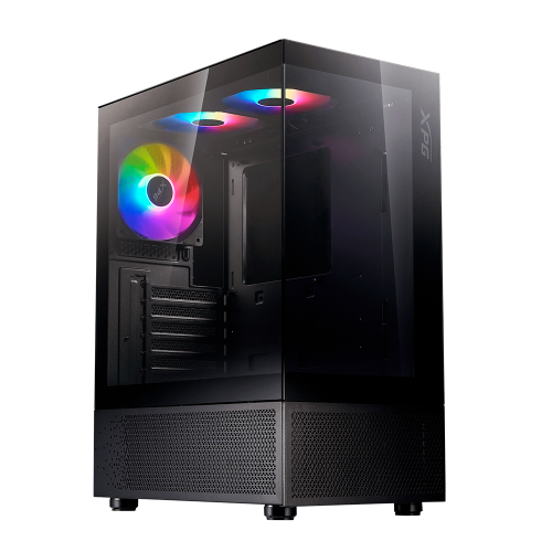 Gabinete Gamer XPG INVADER X Mini, Cristal Templado, Midi Tower, ATX/micro ATX/Mini-ITX, USB 3.2, Sin Fuente, 5 Ventiladores Instalados, Negro, INVADERXMINIMT-BKCWW
