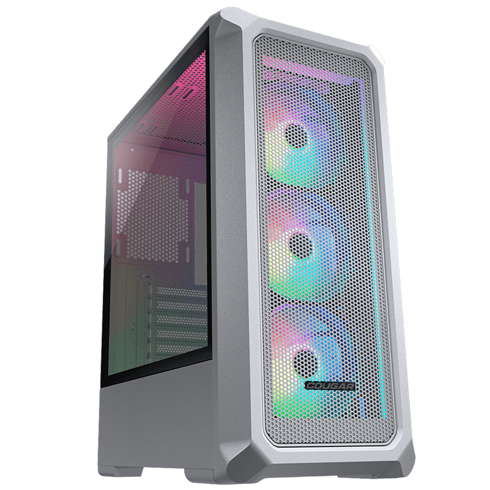 Gabinete Cougar Archon 2 Mesh RGB White, Panel frontal Mesh, Panel lateral Cristal Templado, 3 Ventiladores ARGB incluidos, 385CC50.0002