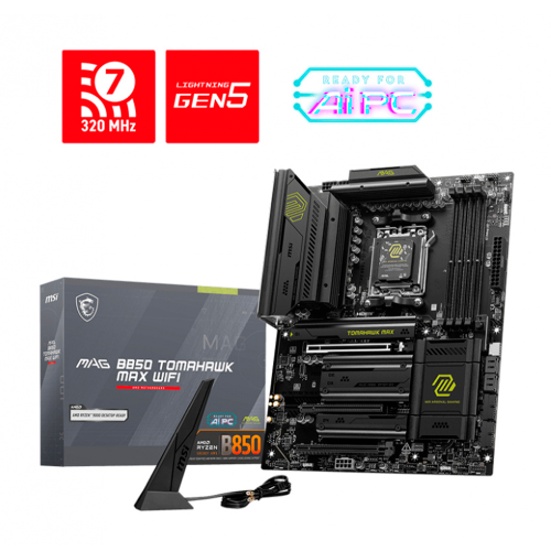 Tarjeta Madre MSI MAG B850 TOMAHAWK MAX WIFI, ATX, AM5, AMD B850, Up to 256GB DDR5, HDMI para AMD, MAG B850 TOMAHAWK MAX WIFI