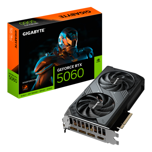 Tarjeta de Video Gigabyte NVIDIA GeForce RTX 5060 WINDFORCE 8G, 8GB, 128-bit GDDR7, PCI Express 5.0, GV-N5060WF2-8GD