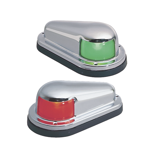 PERKO 0915-DP0-STS Set de Luces Laterales de Montaje Horizontal con Carcasa de Acero para Embarcaciones a Vela o a Motor de Menos de 12 Metros