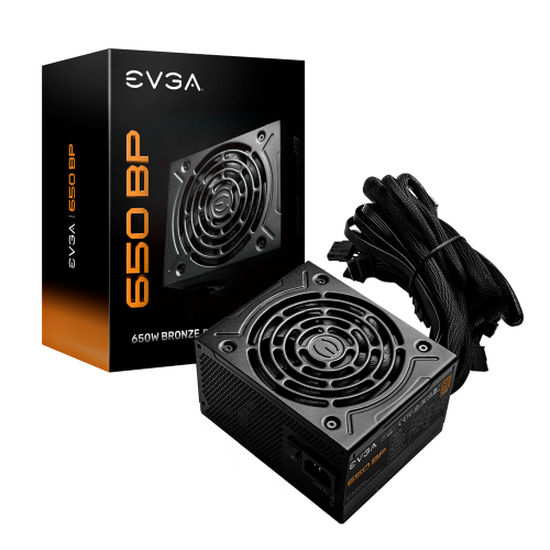 Fuente de Poder EVGA 650 BP 80 PLUS Bronze, 20+4 pin ATX, 130mm, 650W, 100-BP-0650-K1