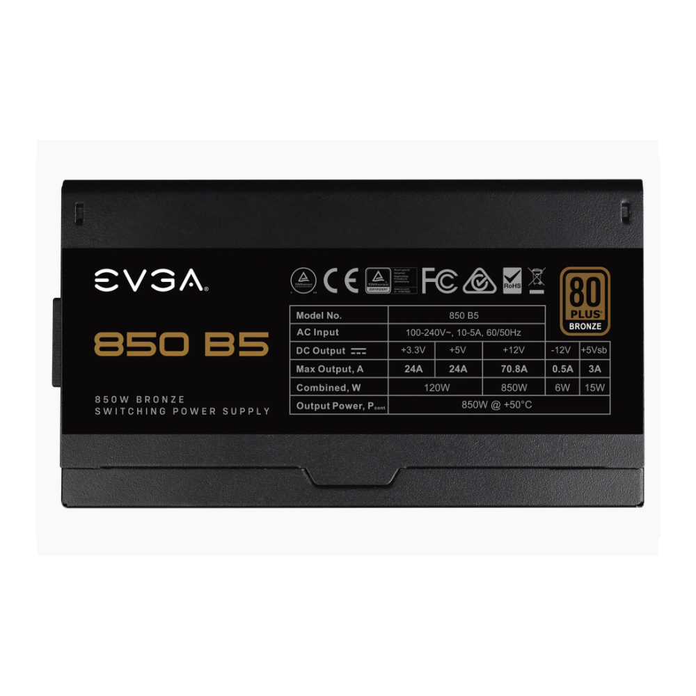 Fuente de poder 850 B5 EVGA, Certificación 80+ Bronze, Full Modular, 220-B5-0850-V1 - Image 5