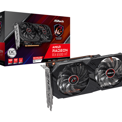 Tarjeta de video Asrock AMD Radeon RX 6500 XT Phantom Gaming 4GB OC, Boost Clock: Up to 2820 MHz, 18 Gbps, 4GB GDDR6, DirectX 12 Ultimate, RX6500XT PGD 4GO
