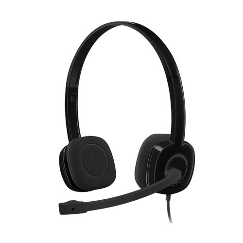Diadema Logitech H151 Negra, Jack 3.5mm, Microfono, Ideal para Call Center, 981-000587