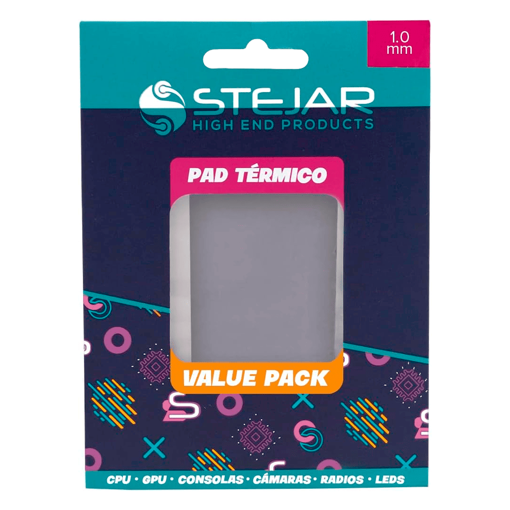 Thermal pad Stejar Almohadilla térmica de conducción de calor 95x45x1.0mm, Alto Rendimiento, Compatible CPU, GPU, Consolas, Cámaras y Leds, WVR-DF-95-45-10