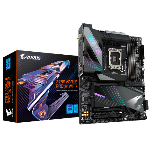 Tarjeta Madre Gigabyte Z790 AORUS PRO X WIFI7, Z790, LGA 1700, DDR5, Up to 192GB, USB 3.2, ATX, PCIE4.0x16, Z790 A PRO X WIFI