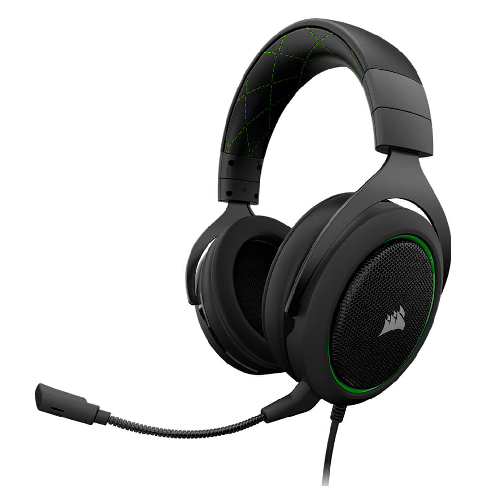 Diadema Corsair HS50 Verde, Alambrica, Estereo 3.5mm, PC - PS4 - XBOX ONE - Switch, RECERTIFICADO, CA-9011171-WW/RF