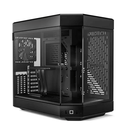 Gabinete HYTE Y60, Mid-Tower ATX, 3x 120mm ventiladores pre instalados, Vidrio Templado panorámico de Doble cámara con Cable Elevador PCIE 4.0 Incluido, Color Negro, CS-HYTE-Y60-B/ NAVIDAD
