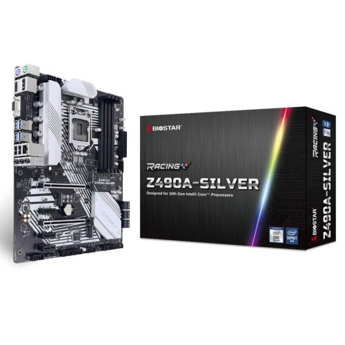 Tarjeta Madre Biostar Z490A-SILVER Socket LGA1200 Intel Z490 ATX, DDR4, Intel Core 10th Generación