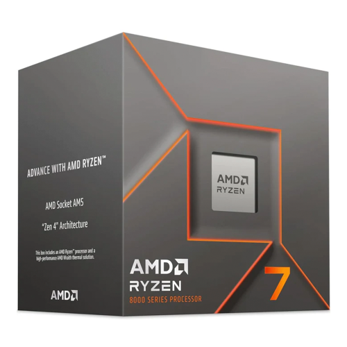 Procesador AMD RYZEN 7 8700F, 4.1 GHz, Octa Core, AM5, Requiere Tarjeta de Video, 100-100001590BOX, Kaspersky Plus