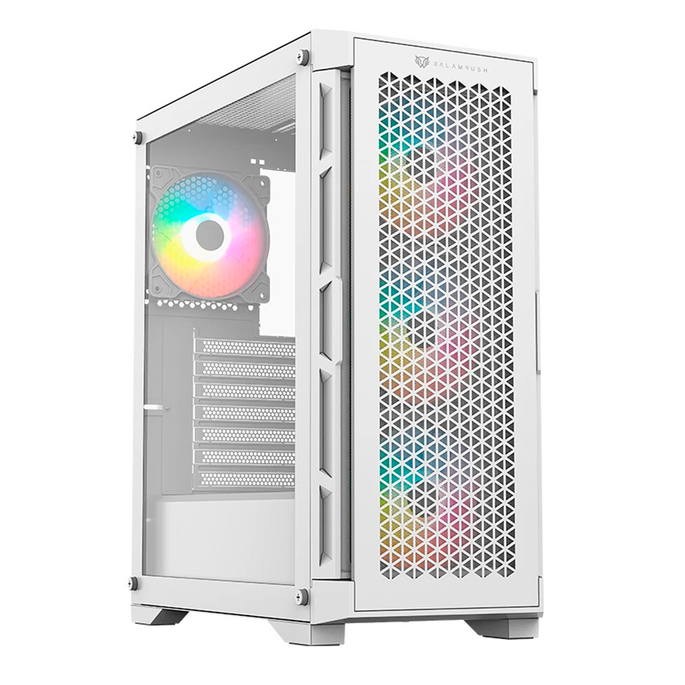 Gabinete Balam Rush Carbono Twin Mate 5000, Midi-Tower, ATX/Micro-ATX/Mini-ITX, USB 3.0/2.0, Sin Fuente, 4 Ventiladores RGB Instalados, Blanco, BR-938846