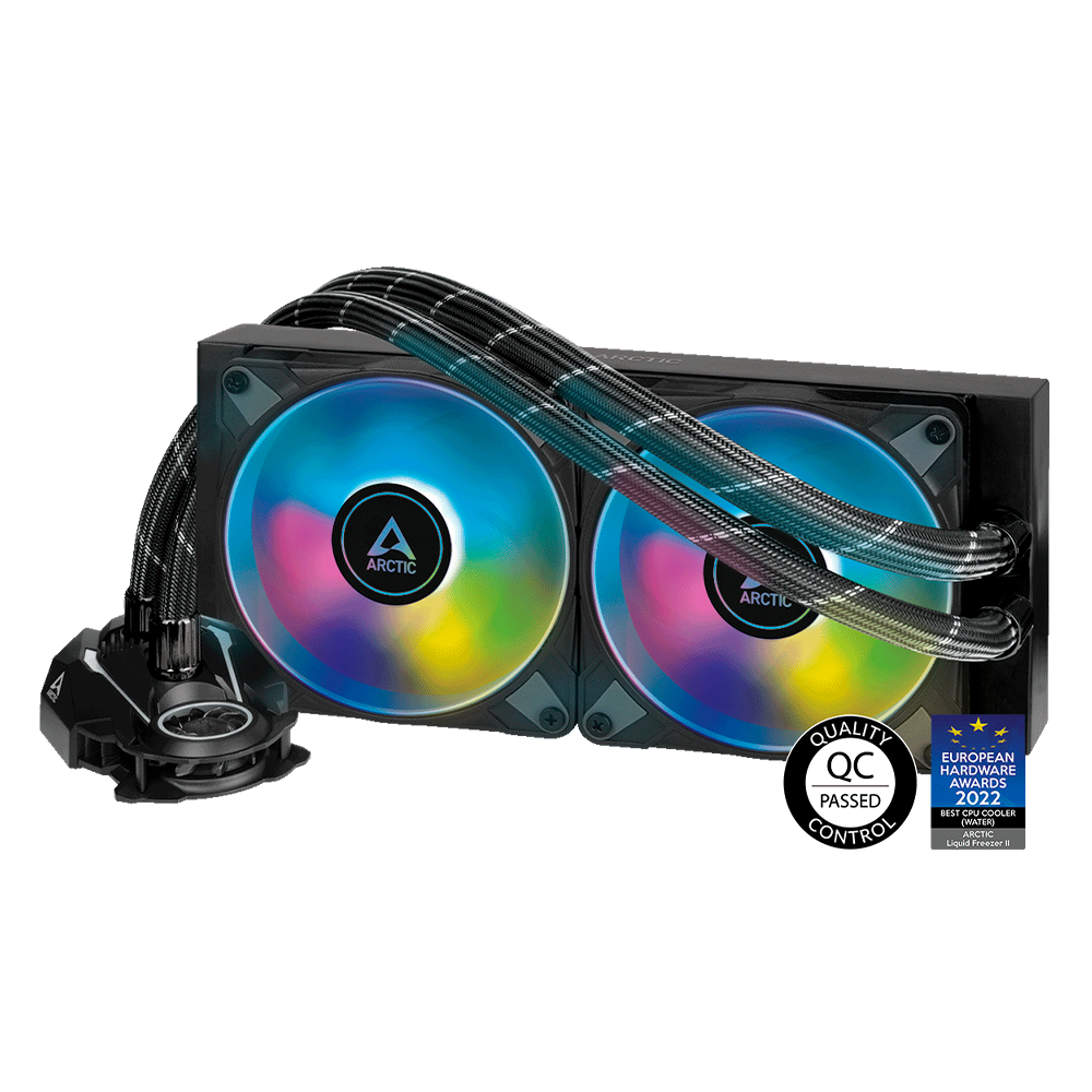 Enfriamiento Líquido ARCTIC Liquid Freezer II 240, Refrigerador de agua AIO de CPU Multi-Compatible, Intel y AMD, Bomba controlada por PWM, 200-1800 RPM, Negro, ACFRE0009