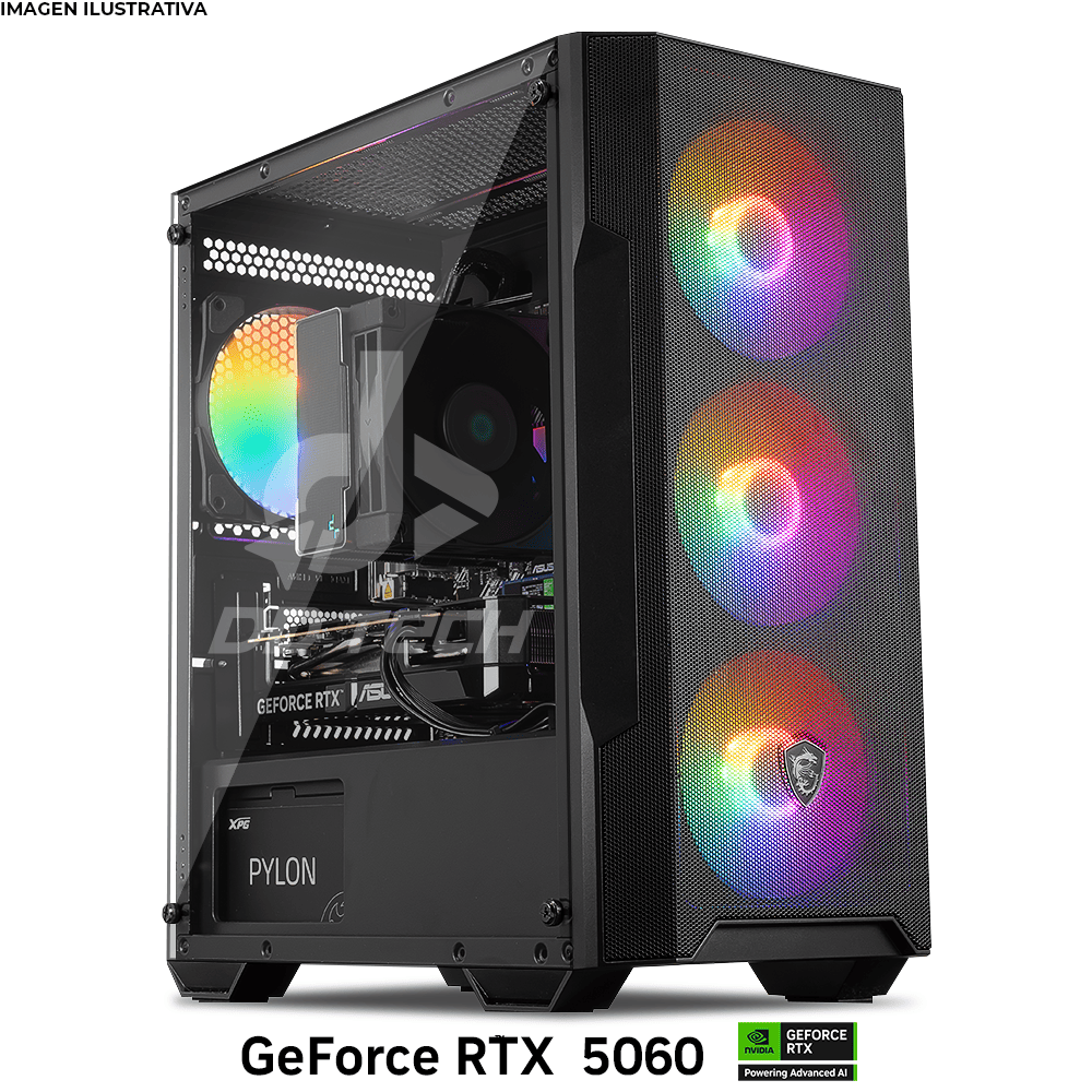 Computadora PRIDE GAMING PBA SCORPION, NVIDIA GeForce RTX 5060, AMD Ryzen 5 5600x, 32GB RAM, 1TB M.2 NVME, 650W 80+ BRONZE, INCLUYE WIFI Y Bluetooth - Image 2