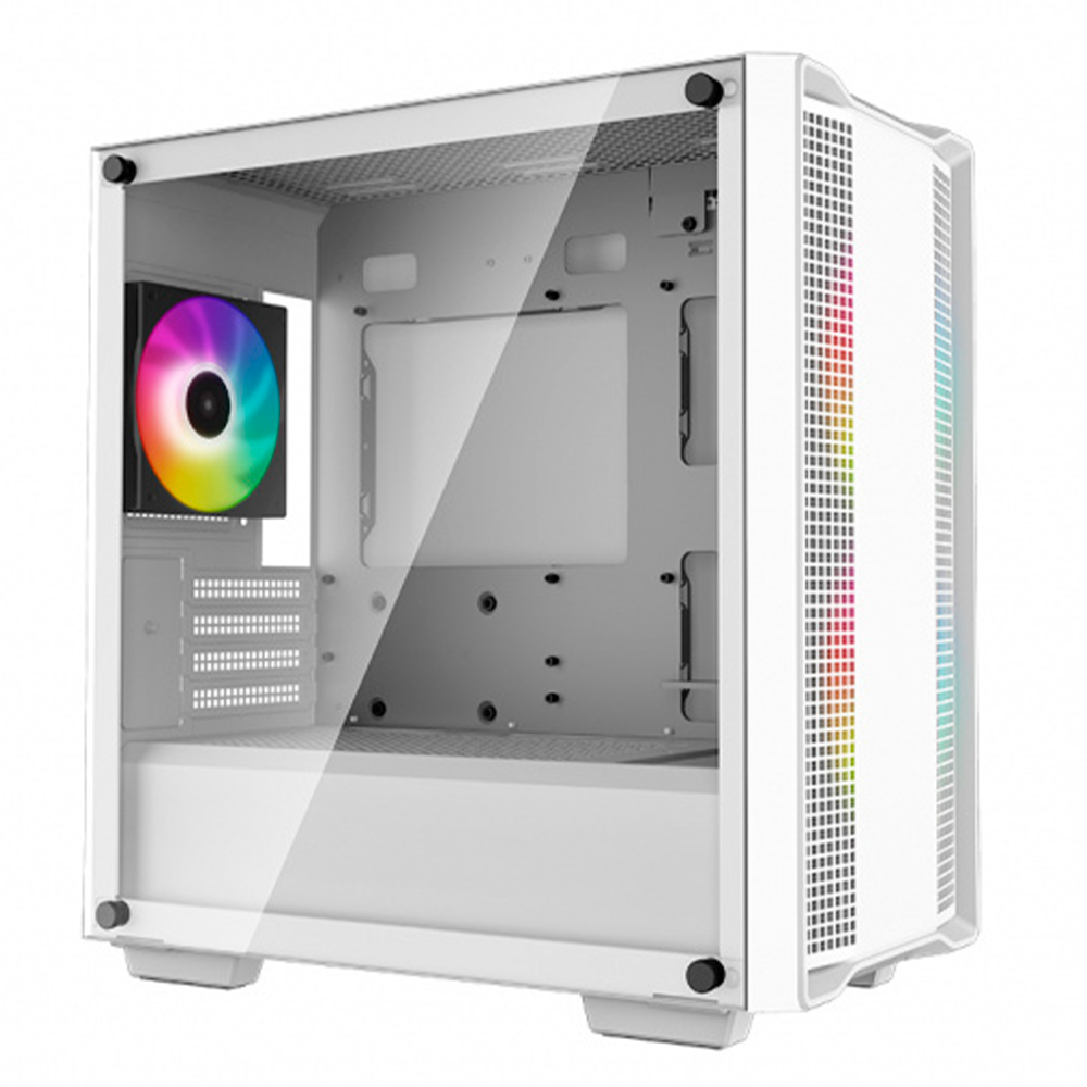 Gabinete DeepCool CC360 WH ARGB, Cristal Templado, Micro-ATX, Mini-ITX/Micro-ATX, USB 3.0/2.0, Sin Fuente, 3 Ventiladores ARGB Instalados, Blanco, R-CC360-WHAPM3-G-1 - Image 2