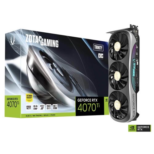 Tarjeta de VIdeo ZOTAC Gaming Nvidia GeForce RTX 4070 Ti Trinity OC, 12GB GDDR6X 192-bit, PCI-Express 4.0 x16, ZT-D40710J-10P, 2 AÑOS DE GARANTIA NACIONAL