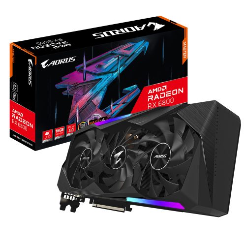 Tarjeta de video Radeon RX 6800 16GB GDDR6, AORUS RX 6800 MASTER OC, HDMI, DP, USB-C, PCI-e 4.0, Nuevo Chip RDNA 2, GV-R68AORUS M-16GD, 3 AÑOS DE GARANTIA NACIONAL