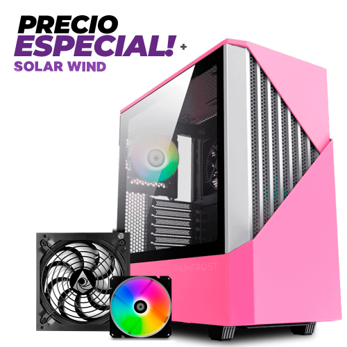 Bundle Gabinete Munfrost Panda Pro Pink + Fuente GP-550W 80+ Bronze, GRATIS! Solar Wind 140mm /MFB, OFFMUNFROST