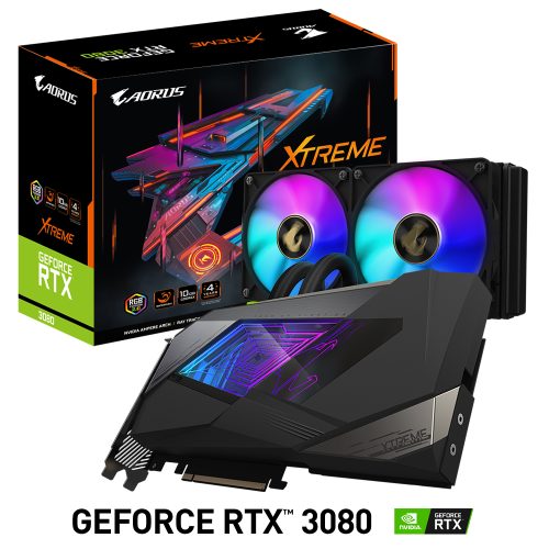 Tarjeta de Video Nvidia GeForce RTX 3080 10GB, GIGABYTE AORUS XTREME WATERFORCE, GV-N3080AORUSX W-10GD, 3 AÑOS DE GARANTIA NACIONAL
