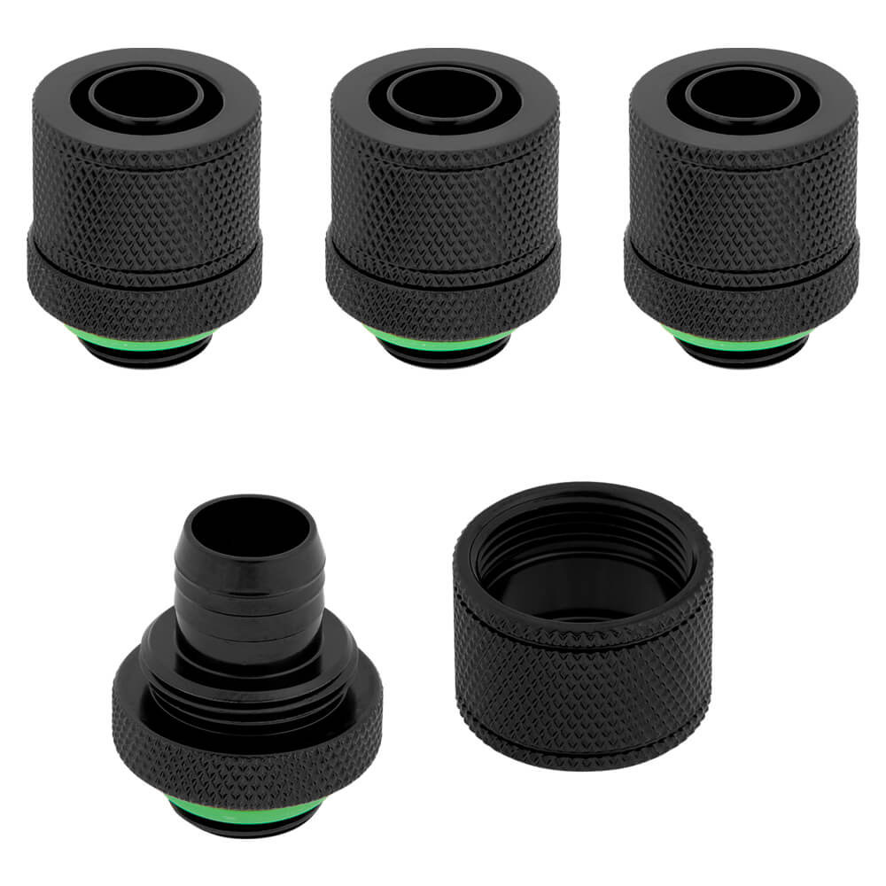Fitting de compresión Corsair Hydro X Series XF Softline, 10/13mm (3/8”, 1/2”) DI/DE, Negro, Pack de 4 unidades, Para tubo flexible, CX-9051002-WW - Image 3